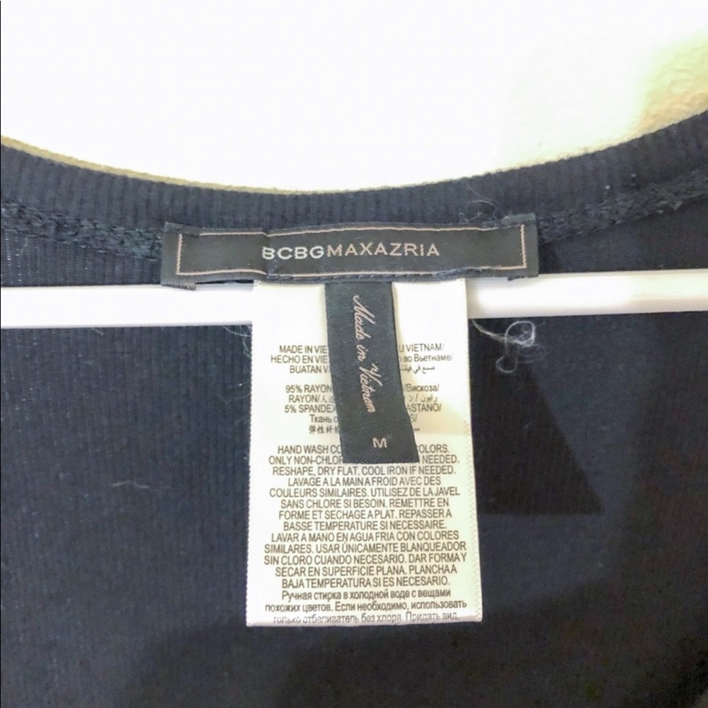 bcbg maxazria | black asymmetric dress medium - Picture 4 of 4